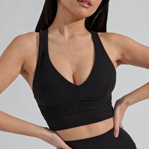 Buff bunny Alpha strappy back sports bra - Onyx black
